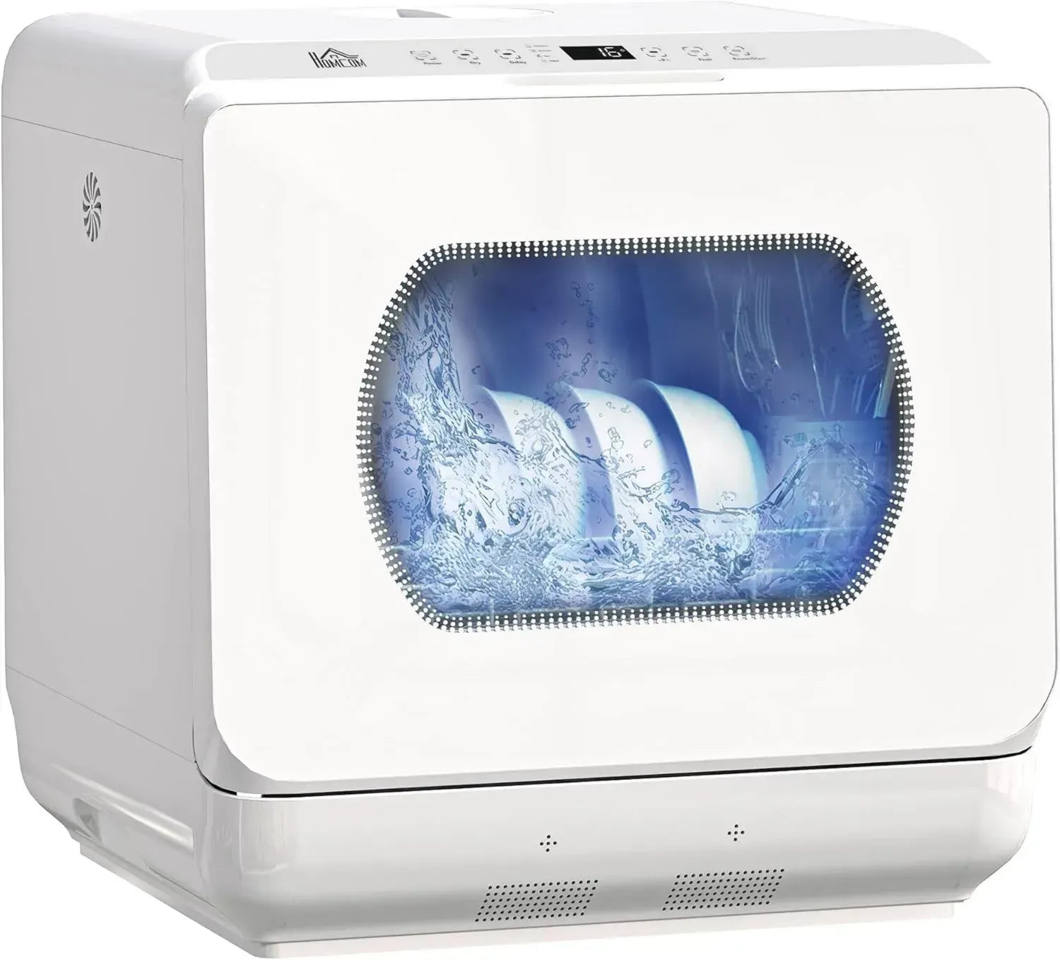 Mini Lave-Vaisselle Compact HOMCOM 4 Couverts avec 5 Programmes et Écran Tactile LED