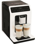 Krups Machine à Café Grain - Express, Cappuccino, Expresso, 15 Boissons - Double Tasse - Made in France, Blanc