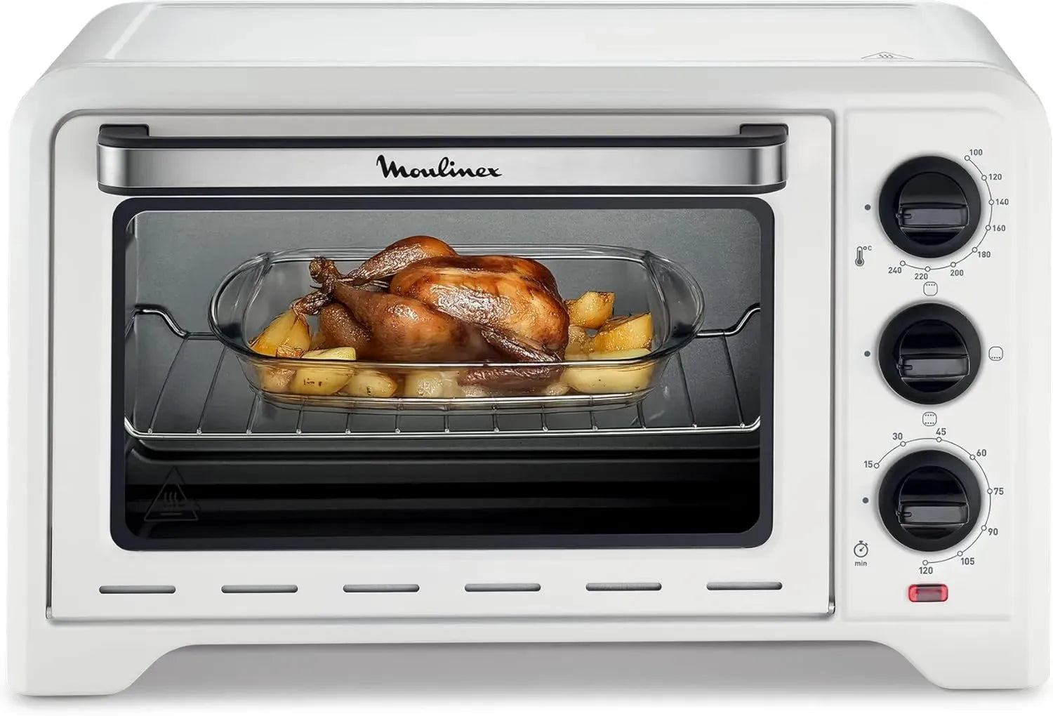 Four Compact Moulinex Optimo 19 L, 240°C, 3 Modes de Cuisson, Minuteur Intégré, 6 Niveaux, Chaleur Traditionnelle, Blanc