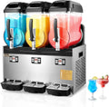 VEVOR Machine à Granité Commerciale 3x12L, Distributeur de Boissons Glacées en Inox pour Restaurants