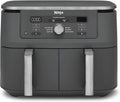Ninja Friteuse Dual Zone 9,5 L, 6-en-1, Fonction Air Fry, Gris Métallisé