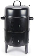 Grill à charbon multifonction 3 en 1 avec thermomètre pour jardin et camping