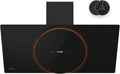 Klarstein Total Eclipse Hotte Murale 90 cm, 600 m³/h, LED Variable, Commandes Tactiles, Efficacité Énergétique A, 61 dB, Extraction & Recirculation, Filtre à Charbon, Noire