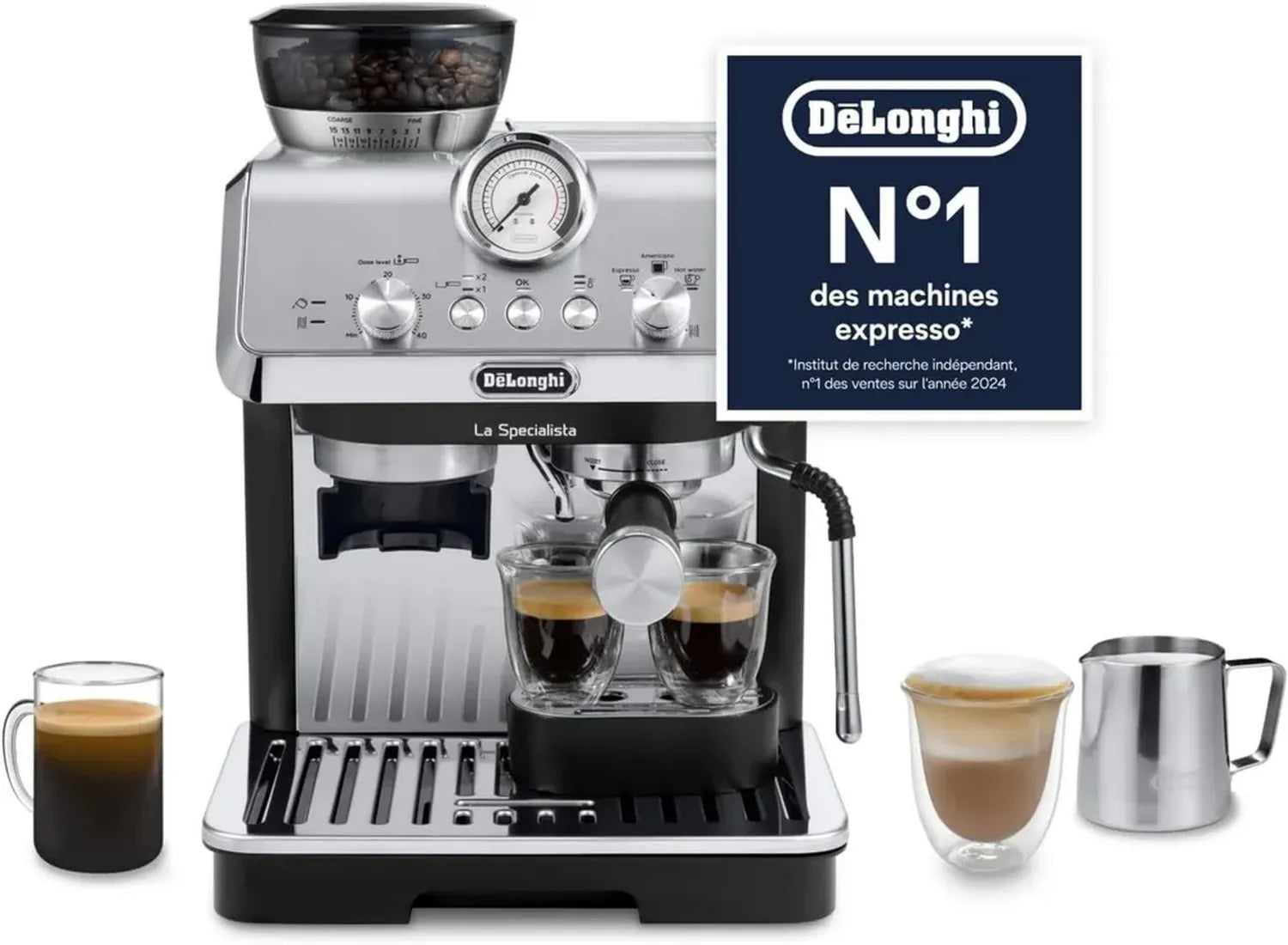 De'Longhi La Specialista Arte - Machine Expresso Manuelle avec Moulin Ajustable et Buse à Vapeur