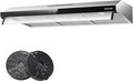 Hotte Design Inox 90 cm avec Double Moteur, 3 Vitesses et Filtre Charbon