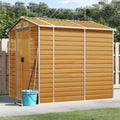 Abri de Jardin en Acier Galvanisé Marron Clair 191x215x198 cm