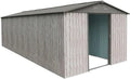 Abri de Jardin en Acier Galvanisé Beige 13,6m² avec Porte Coulissante et Ventilation