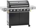 RÖSLE Barbecue à Gaz VIDERO G6-S, 6 Brûleurs Acier Inoxydable, Prime Zone, Brûleur Latéral, Tablettes Rabattables, VARIO+, Noir, 30 mbar