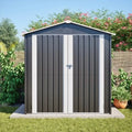 Cabanon de Jardin Métallique 142x185 cm avec Fondation - Garage Vélo/Moto Sécurisé, Aéré et Imperméable - Couleur Grise