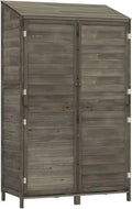 Abri de Jardin en Bois de Sapin Anthracite, Armoire de Rangement 102x52x174,5 cm