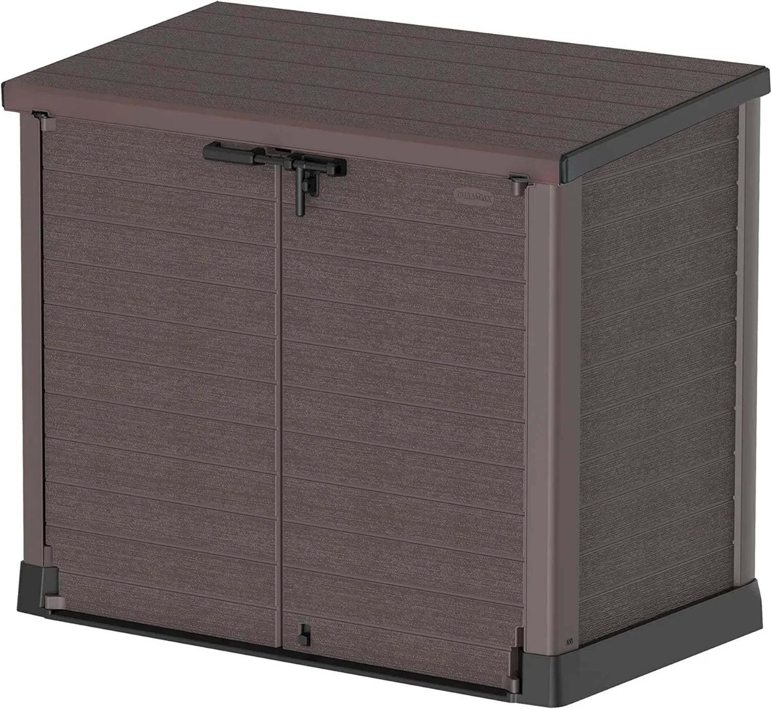 Abri de Jardin en Plastique 1200L StoreAway, Couvercle Plat, Cache-poubelles Extérieur, Construction Durable, Idéal pour Vélos, Barbecues et 2 Poubelles de 240L, 145x85x125 cm, Marron