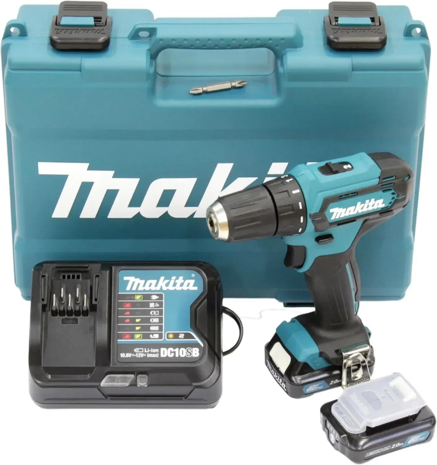 Perceuse sans fil 12V Li-Ion 10 mm avec 2 batteries 2,0 Ah
